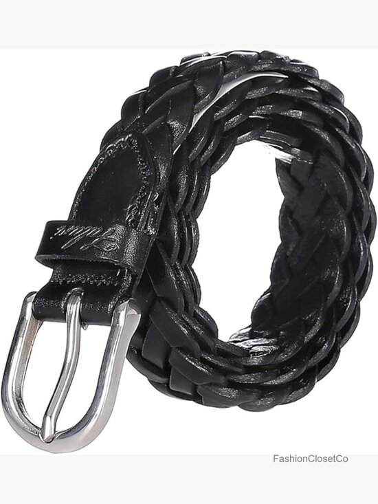 Genuine Leather Braided Belt Stainless Steel Buckle 1 Inch main image 4